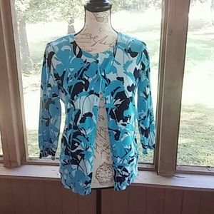 I zod blue and black cardigan